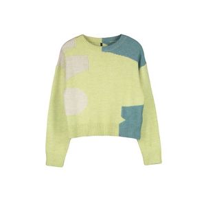 Trendyol Green Soft Textured Color Blocked Knitwear Sweater obraz