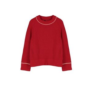 Trendyol Red Wide Fit Piping Detailed Knitwear Sweater obraz