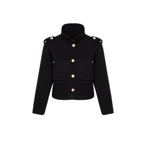 Trendyol Black Regular Gold Button Detailed Slim Jacket Coat obraz