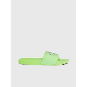 Neonově zelené pánské pantofle Calvin Klein Slide Monogram obraz