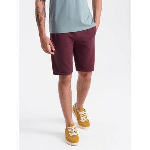 Ombre BASIC men's cotton sweat shorts - maroon obraz