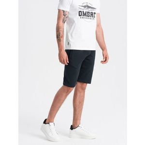 Ombre Men's BASIC cotton sweat shorts - black obraz