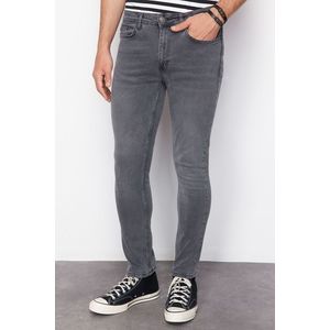 Trendyol Gray Super Skinny Jeans Denim Trousers obraz