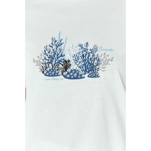Trendyol Blue Regular/Normal Pattern Stone Embroidered Knitted T-Shirt obraz