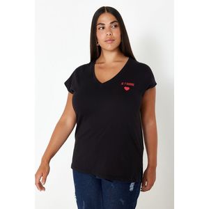 Trendyol Curve Black Oversize Knitted T-Shirt obraz