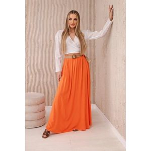 Dámská viskózová sukně s ozdobným páskem - oranžová obraz