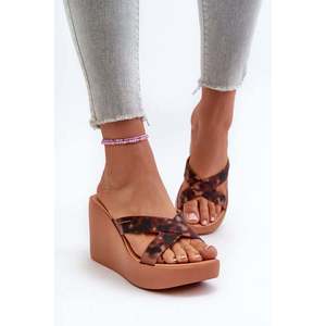 Dámské pantofle na klínku Ipanema High Fashion Slide Fem Brown obraz