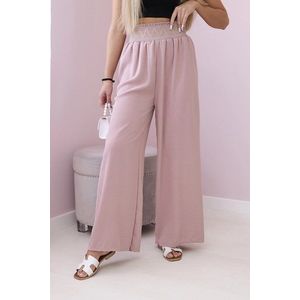 Kalhoty se širokým elastickým pasem tmavě růžové barvy obraz