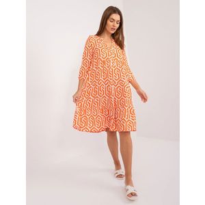 Oranžové šaty s 3/4 rukávy SUBLEVEL obraz