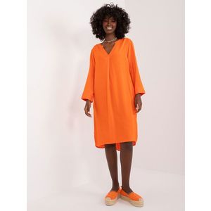 Oranžové hladké letní šaty SUBLEVEL obraz