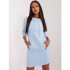 Světle modré mikinové šaty z bavlny obraz