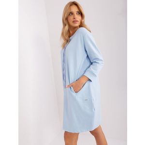 Světle modré rovné mikinové šaty obraz