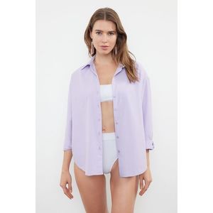 Trendyol Lilac*St Plain Weave 100% Cotton Shirt obraz