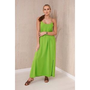 Dámské maxi šaty s ramínky - světle zelená obraz