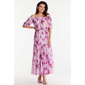 Awama Woman's Dress A504 Pink/Flowers obraz