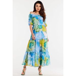 Awama Woman's Dress A504 Blue/Pattern obraz