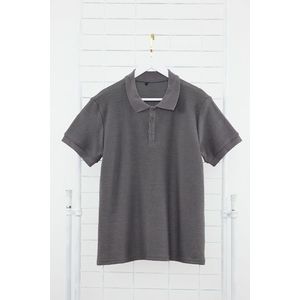 Trendyol Smoked Regular/Normal Cut Short Sleeve Textured Buttoned Polo Neck T-shirt obraz