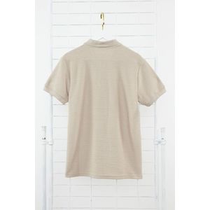 Trendyol Stone Regular/Normal Cut Short Sleeve Textured Button Polo Collar T-shirt obraz