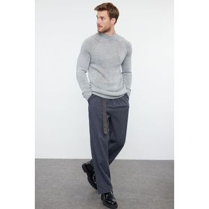 Trendyol Gray Slim Fit Turtleneck Half Turtleneck Raglan Sleeve Seamless Basic Knitwear Sweater obraz