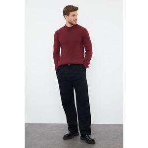 Trendyol Claret Red Fitted Slim Fit Half Turtleneck Ribbed Knitwear Sweater obraz