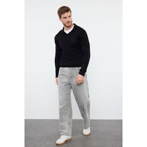 Trendyol Black Slim Polo Neck Plain Knitwear Sweater obraz