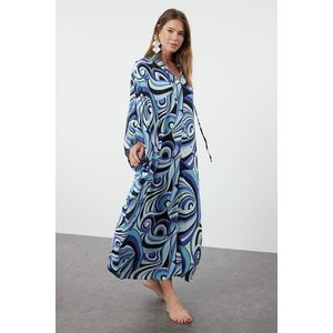 Trendyol Abstract Patterned Wide Fit Maxi Woven Beach Dress obraz