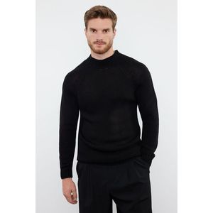 Trendyol Black Slim Fit Turtleneck Half Turtleneck Raglan Sleeve Seamless Basic Knitwear Sweater obraz