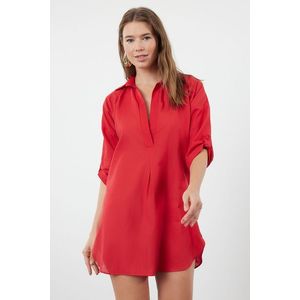 Trendyol Red Mini Woven Beach Dress obraz