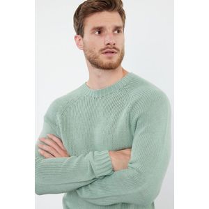 Trendyol Mint Slim Fit Crew Neck Raglan Sleeve Seamless Basic Knitwear Sweater obraz