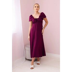Dámské šaty se zavazováním u výstřihu - purpurová obraz