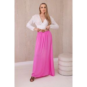 Dámská viskózová sukně s ozdobným páskem - růžová barva obraz