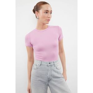 Trendyol Pink Viscose/Soft Fabric Fitted Stretchy Knitted Blouse obraz