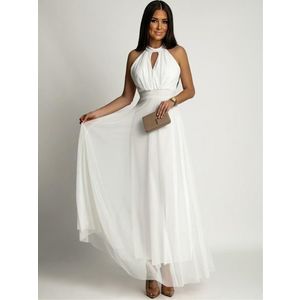 Dámské elegantní šaty s tylovým spodkem FASARDI - bílá obraz