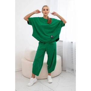 Dámský komplet halenka + kalhoty - zelená obraz