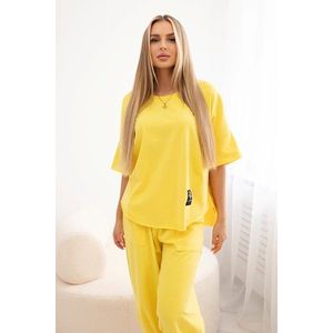 Dámská komplet tričko + kalhotami - žlutá obraz