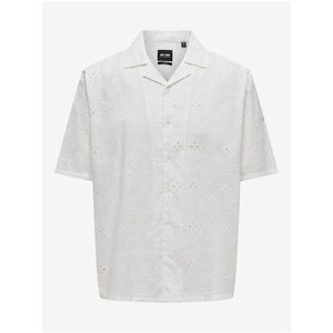 Bílá pánská vzorovaná košile ONLY & SONS Ron obraz