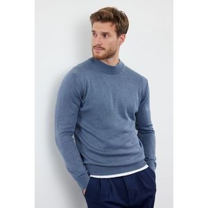 Trendyol Blue FL Slim Half Turtleneck Plain Knitwear Sweater obraz