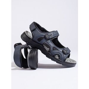 Shelvt Men's navy blue sports sandals with velcro obraz