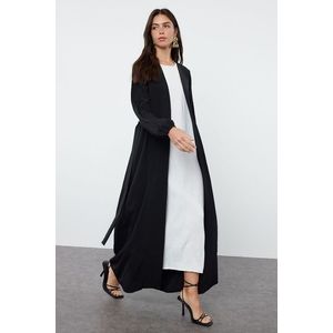 Trendyol Black Glitter Detailed Woven Cap & Abaya & Abaya obraz
