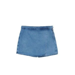 Trendyol Curve Blue Slit Denim Shorts Skirt obraz