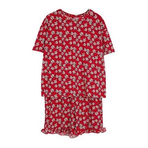 Trendyol Curve Red Flower Patterned Knitted Pajama Set obraz