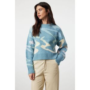 Trendyol Blue Soft Textured Patterned Knitwear Sweater obraz