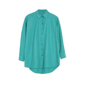 Trendyol Green Striped Woven Shirt obraz