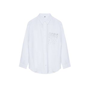 Trendyol Ecru Pocket Detailed Woven Shirt obraz
