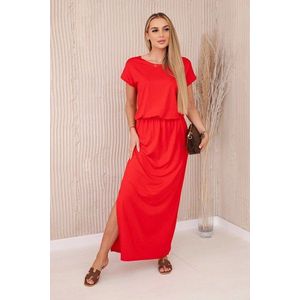 Dámské viskózové šaty s kapsami - červená obraz