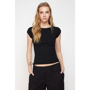 Trendyol Black Moon Sleeve Fitted Stretch Knitted Blouse obraz