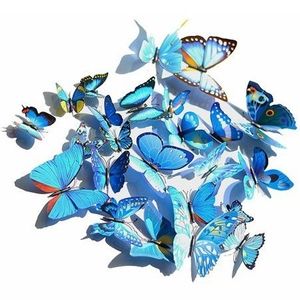Motýli na stěnu 12ks Modrá obraz