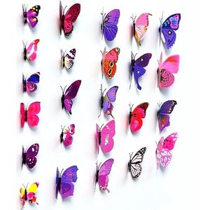 Motýli na stěnu 12ks Fialová obraz