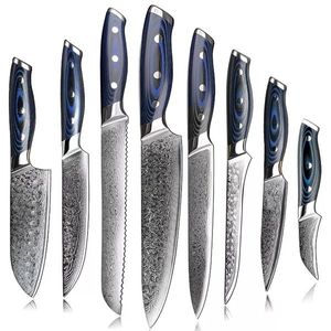 Sada damaškových kuchyňských nožů Akita Modra obraz