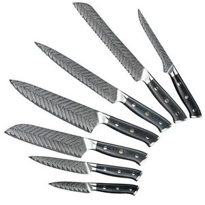 Sada damaškových kuchyňských nožů Oktagon 7ks Černá obraz
